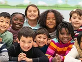 a group of children smiling