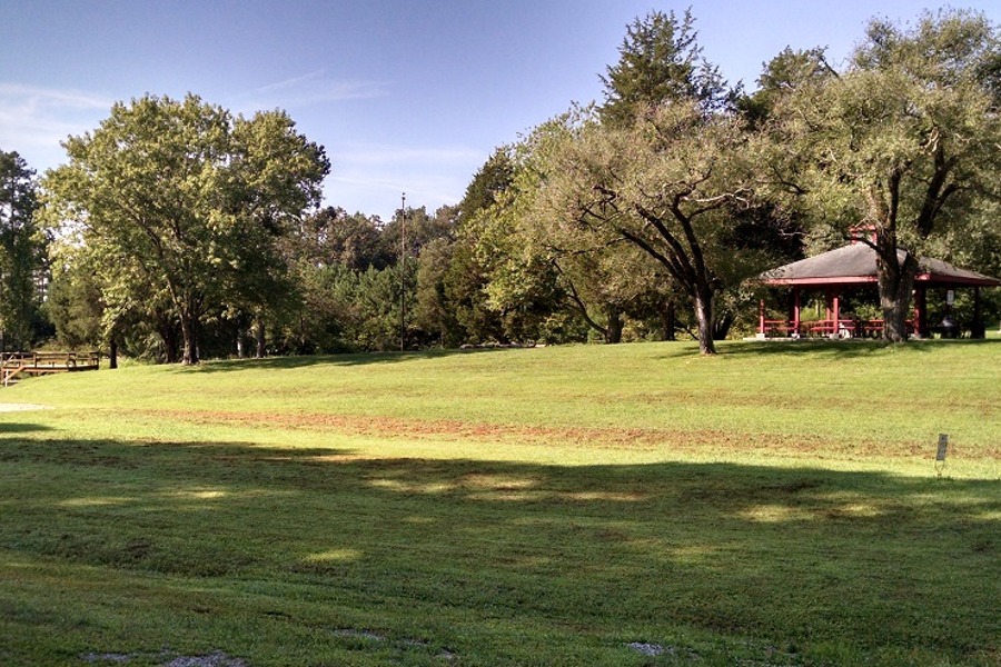 a pavilion in a park