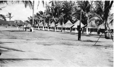 a row of tents lined up in a row