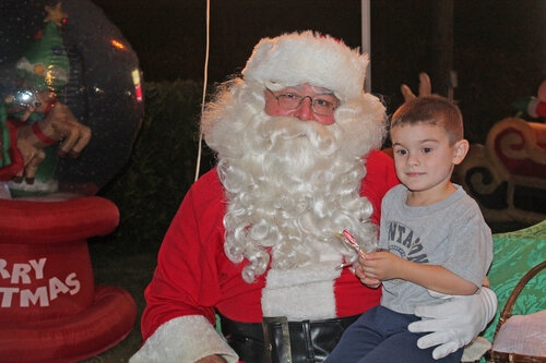 a boy with santa