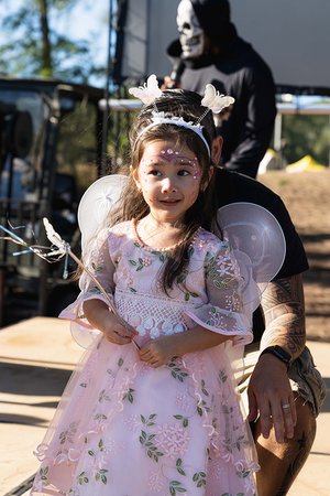 a person and child in garment