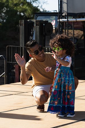 two kids on stage