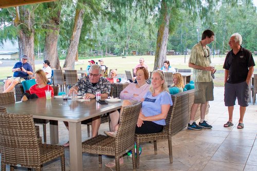 a group of people sitting at a table<br />
