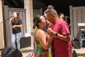 a sweet couple dancing