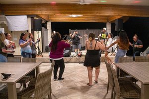 ladies dancing to the music