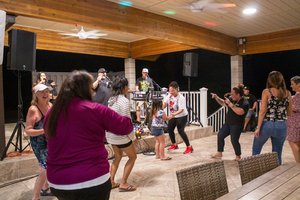 a group of people dancing