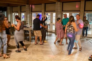 a group of people dancing