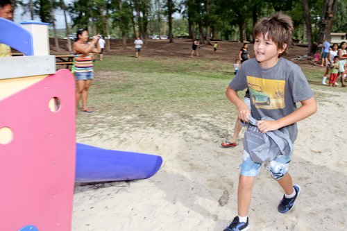 a child playing outside