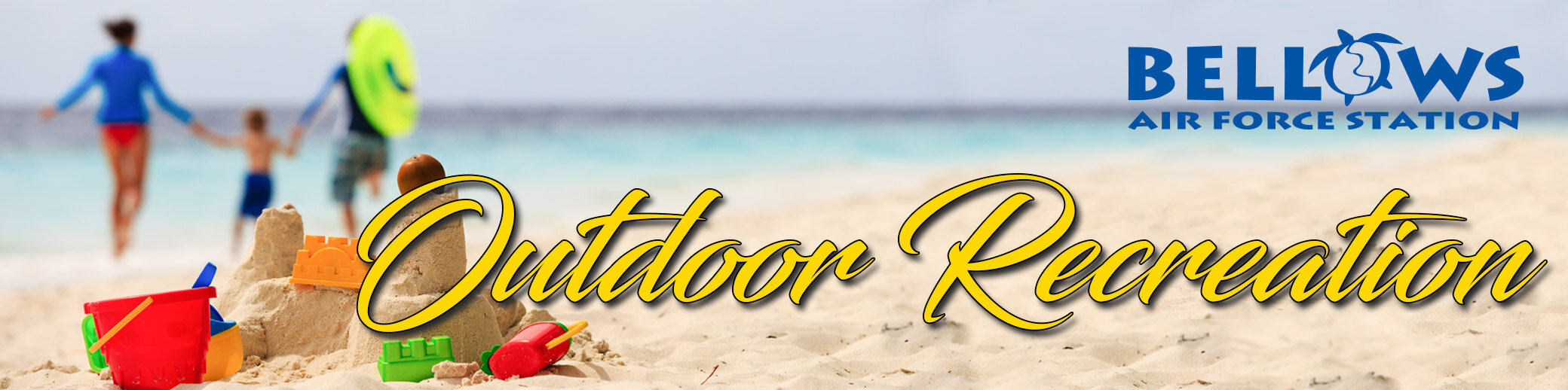 a yellow text on a beach<br />
