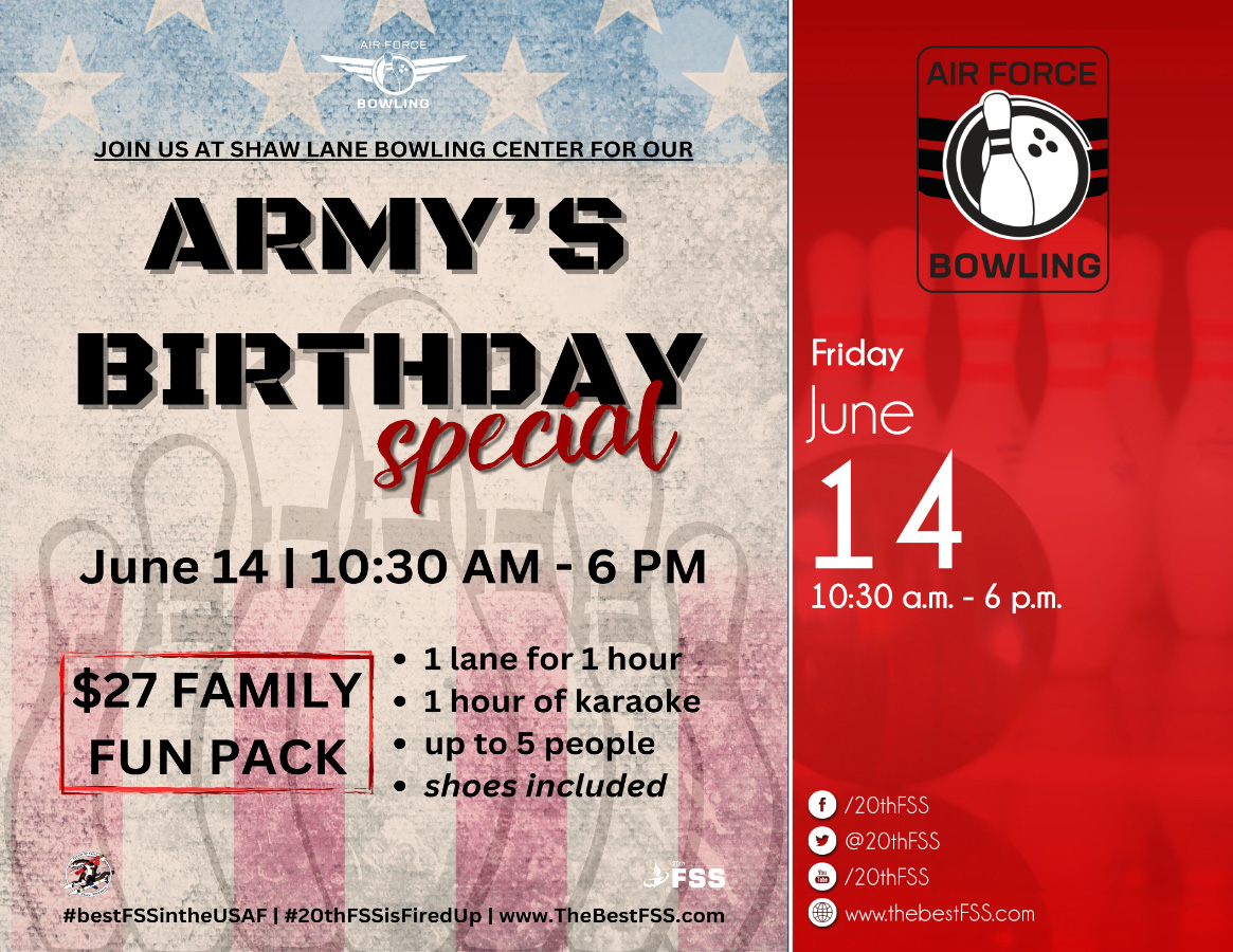 Army's Birthday at Shaw Lanes Bowling Center