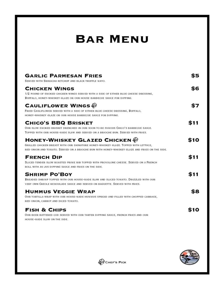 Bar Menu